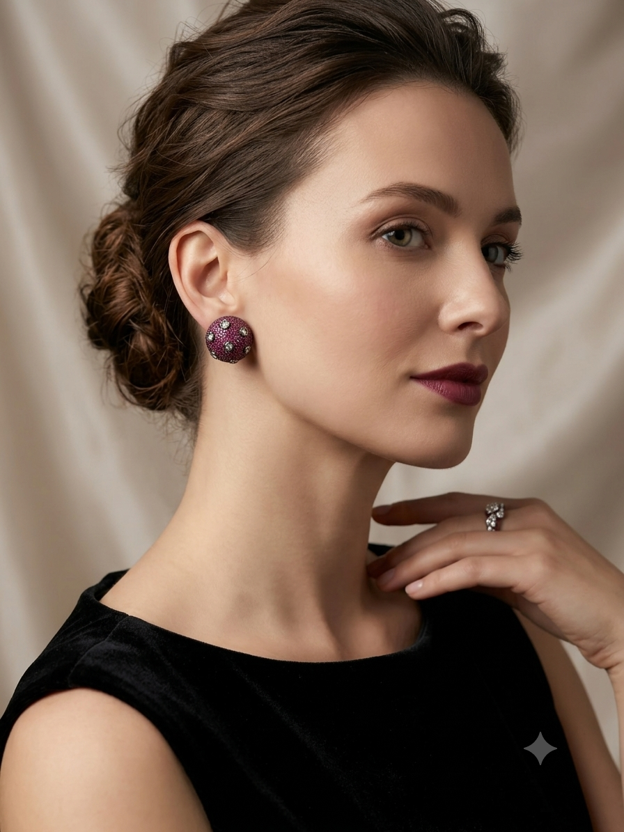 Diamond dots stud earrings