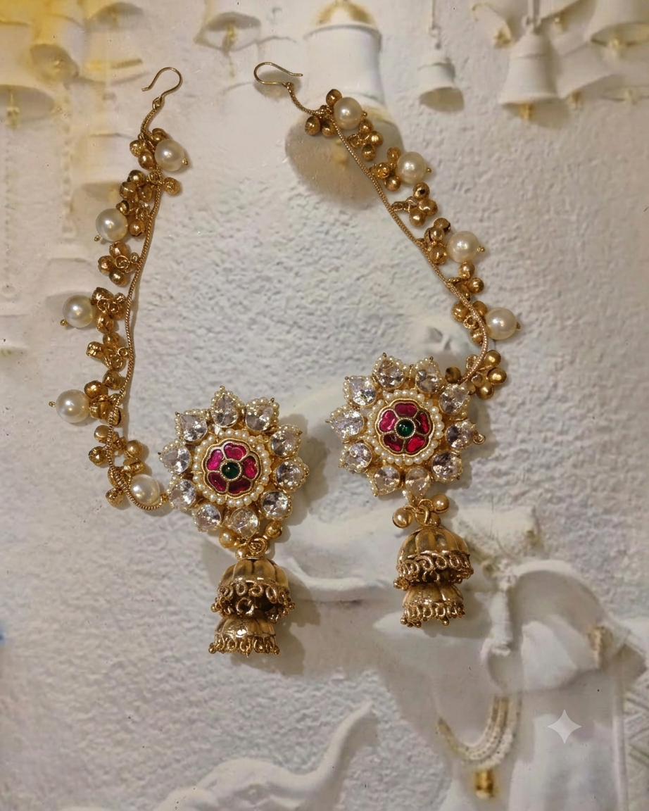 Brass Flower kanchain earrings