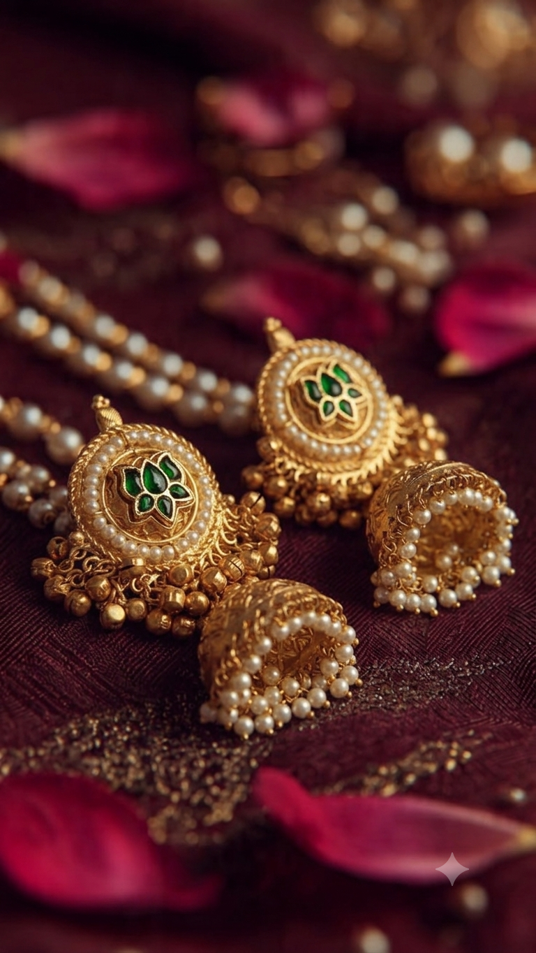 Lotus Ghungroo Jhumka