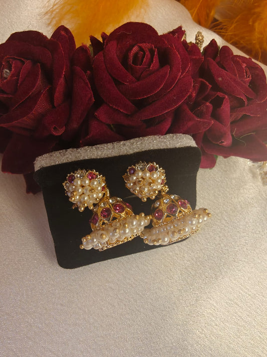 Traditional Ruby  Bharatnatyam Jhumka