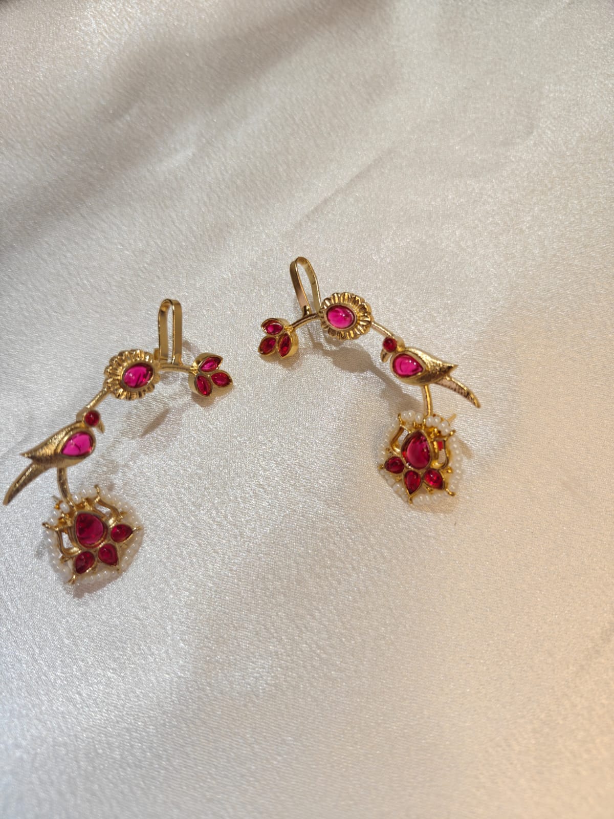 Ruby Pearl Ear Cuff