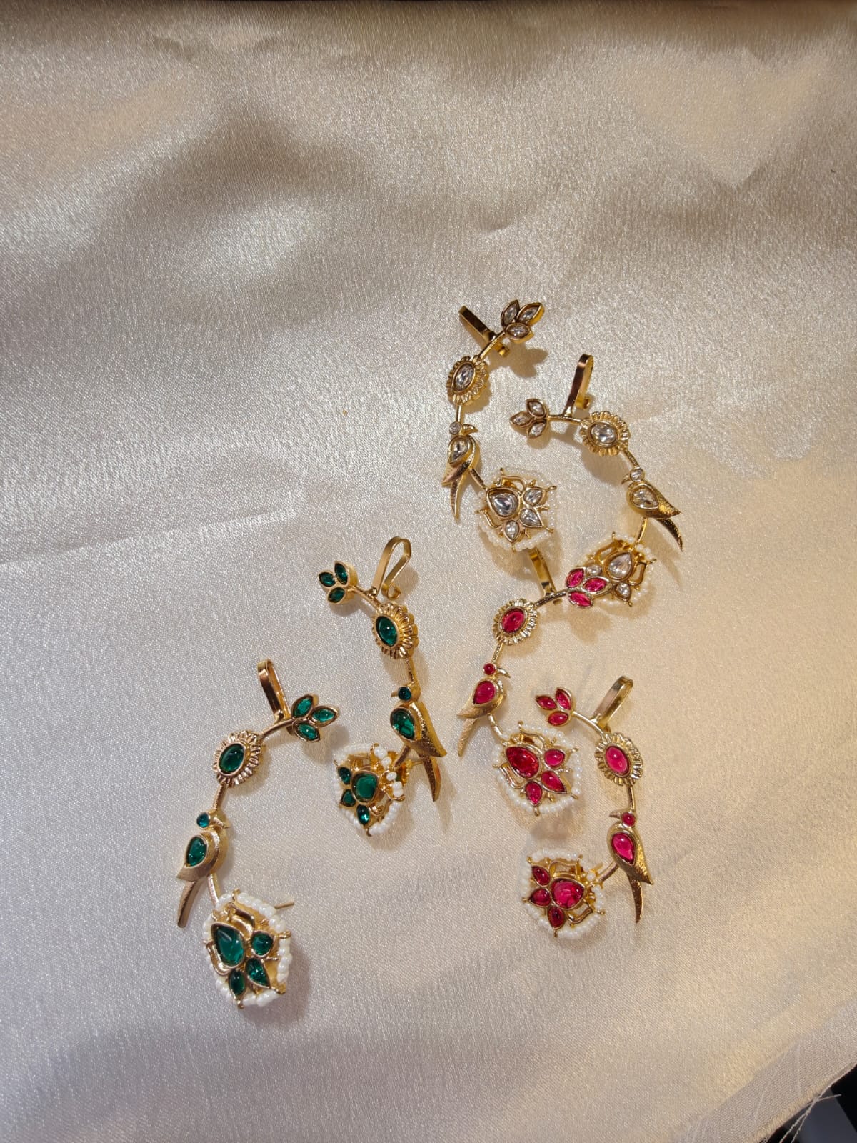 Ruby Pearl Ear Cuff