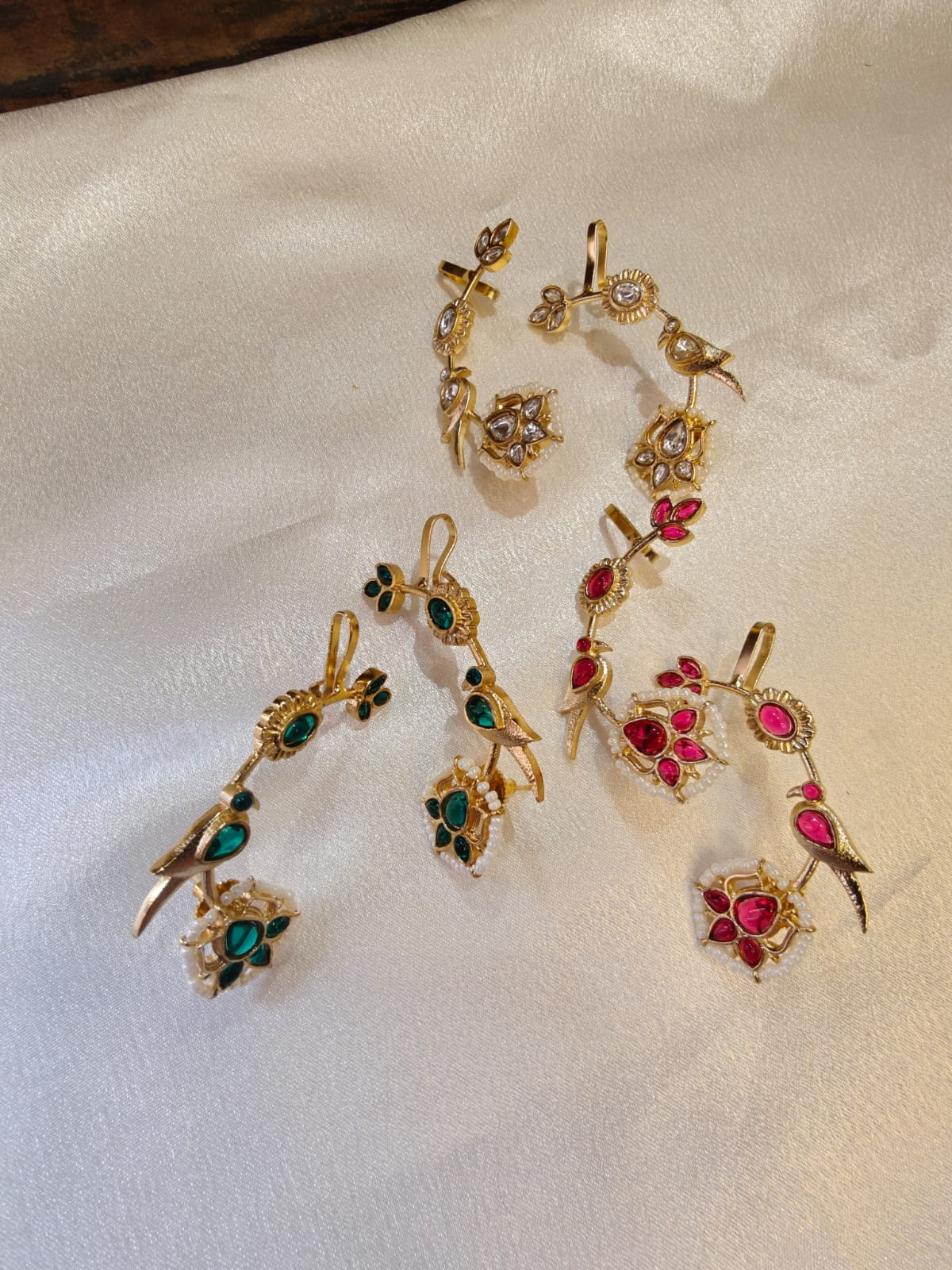 Ruby Pearl Ear Cuff
