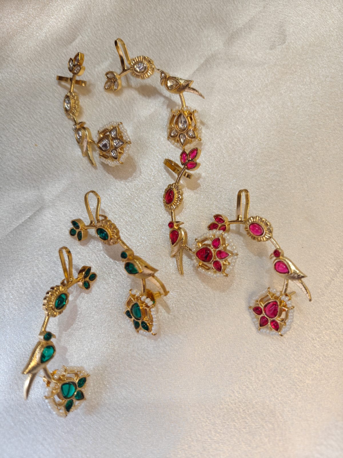 Ruby Pearl Ear Cuff