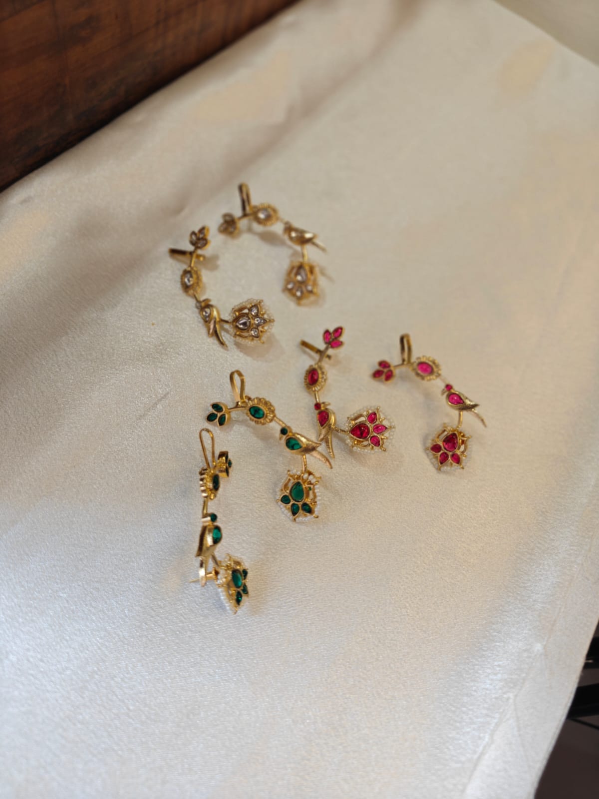 Ruby Pearl Ear Cuff