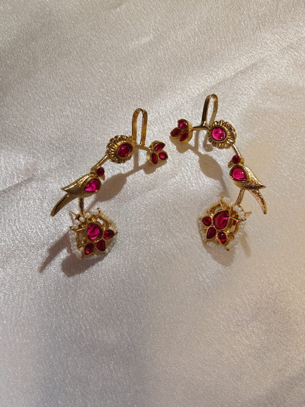 Ruby Pearl Ear Cuff