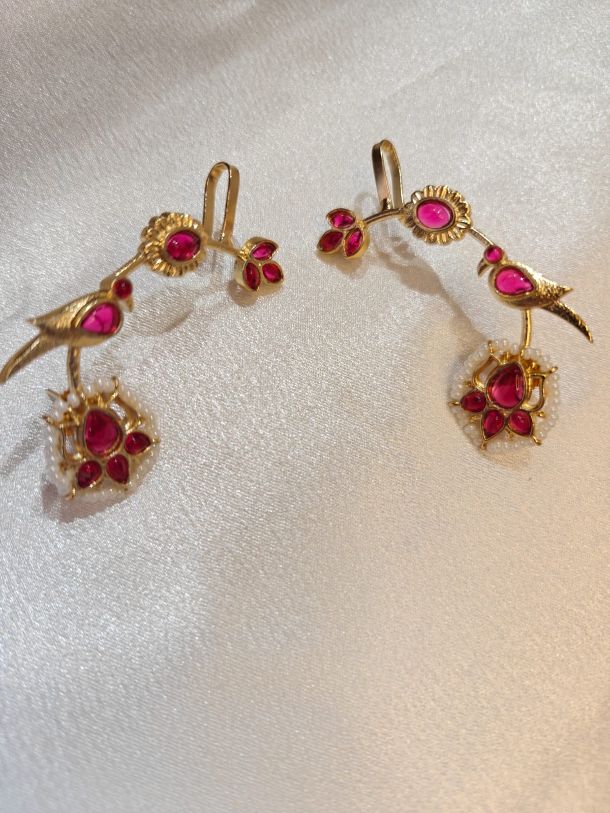 Ruby Pearl Ear Cuff