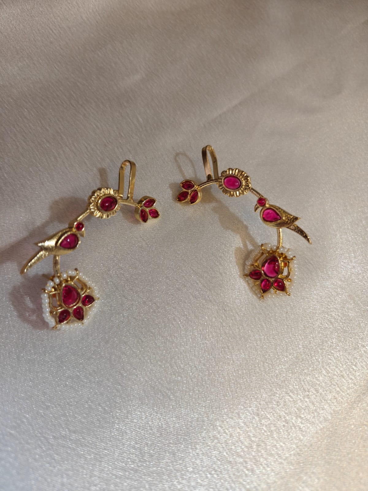 Ruby Pearl Ear Cuff