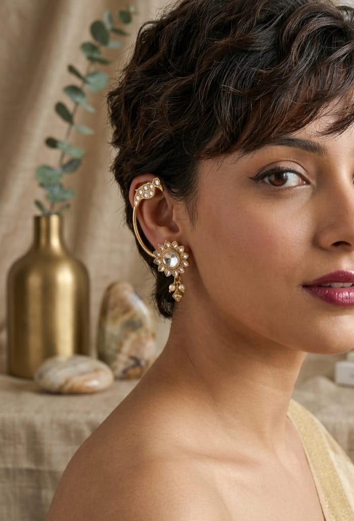 Pearl ghungroo Earcuff