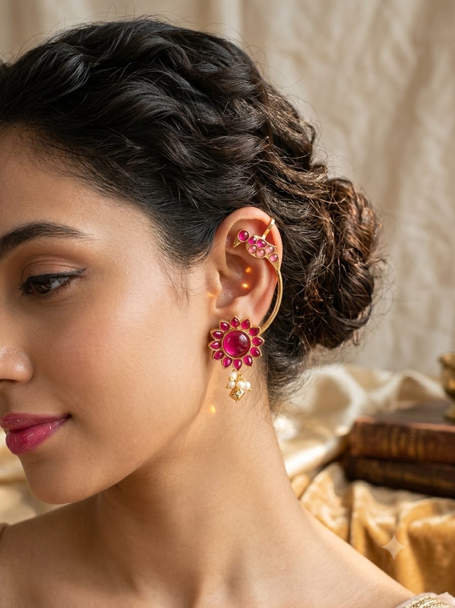 Pearl ghungroo Earcuff