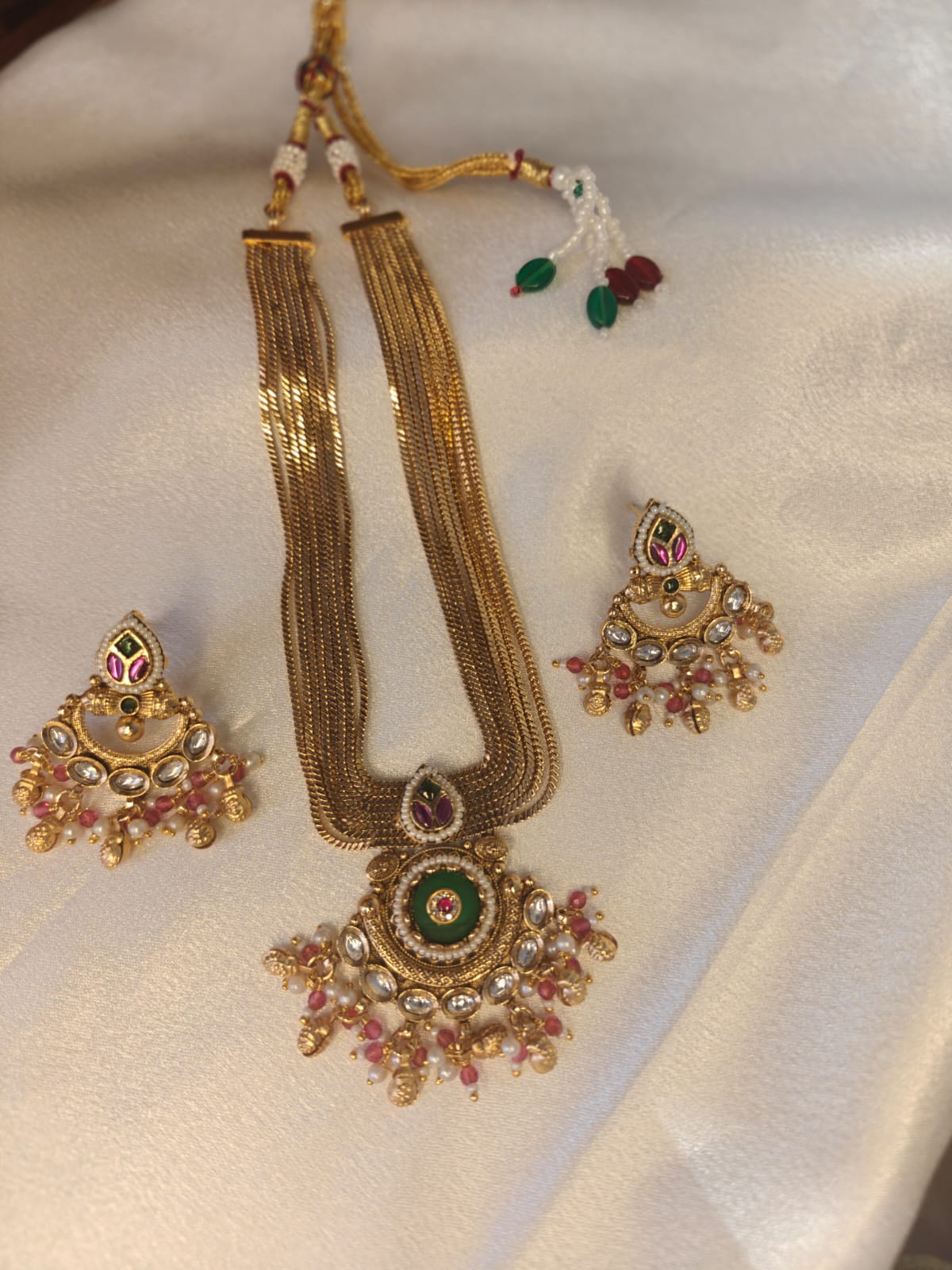 Pachi Kundan Chain Necklace Set