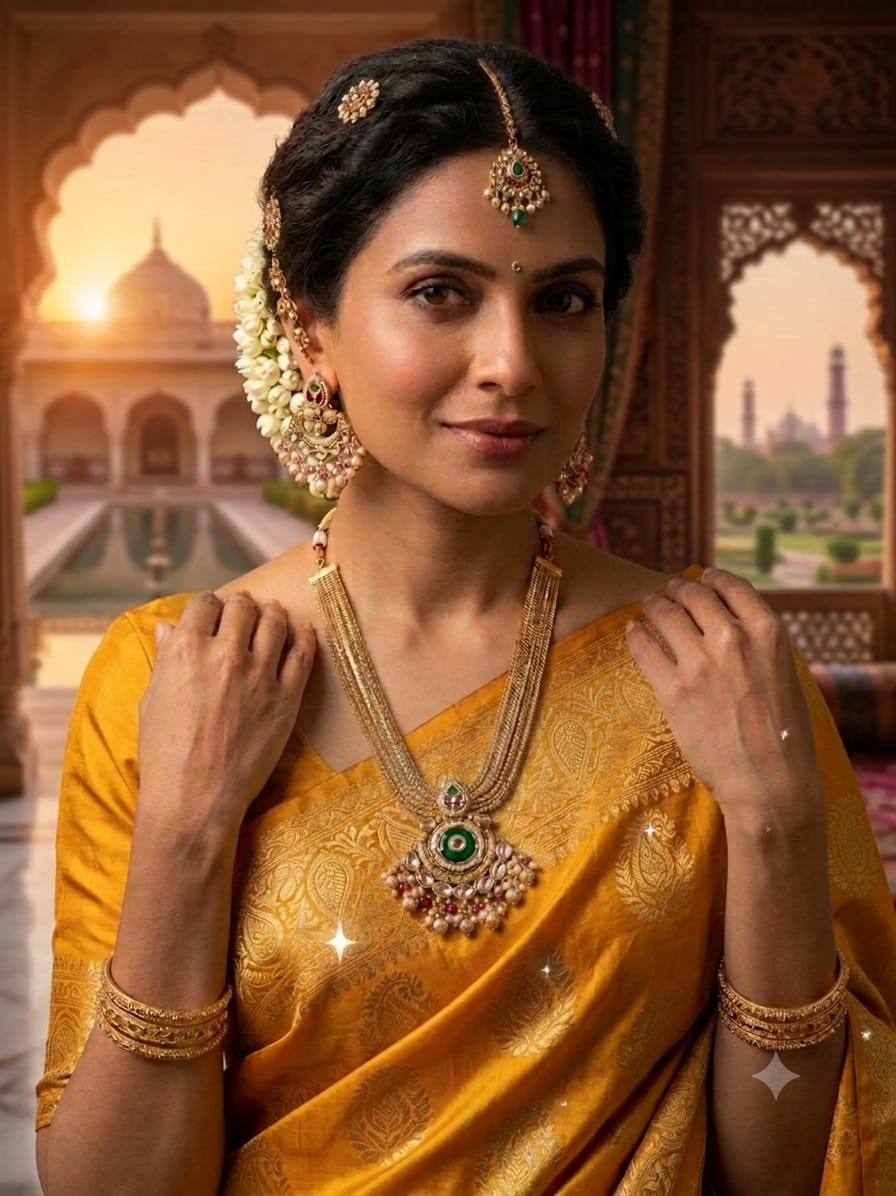 Pachi Kundan Chain Necklace Set