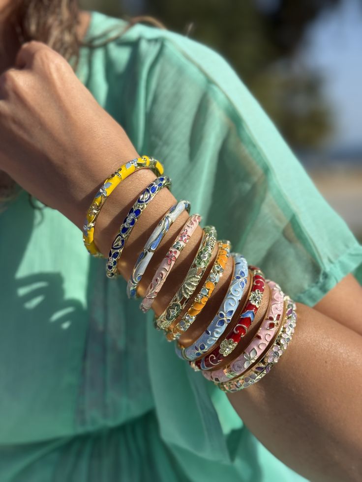 Gold Plated Enamel Bracelet