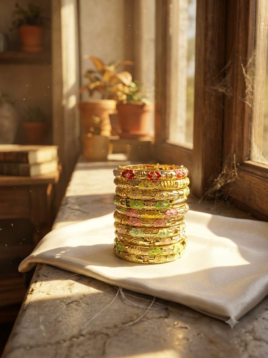 Gold Plated Enamel Bracelet