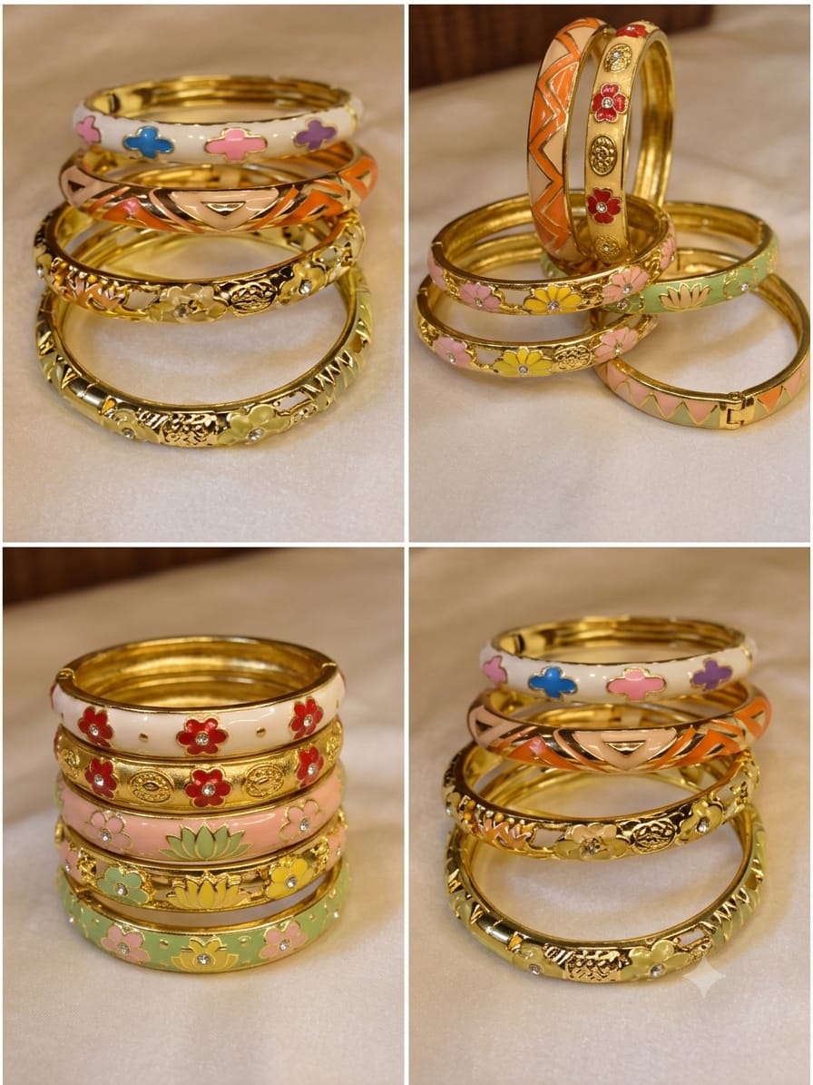 Gold Plated Enamel Bracelet