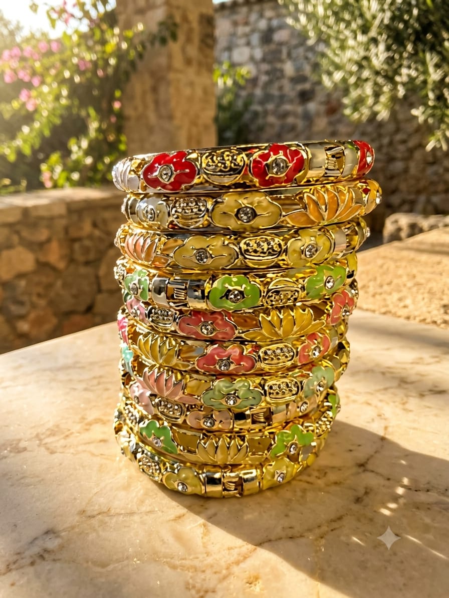 Gold Plated Enamel Bracelet