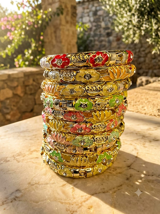 Gold Plated Enamel Bracelet