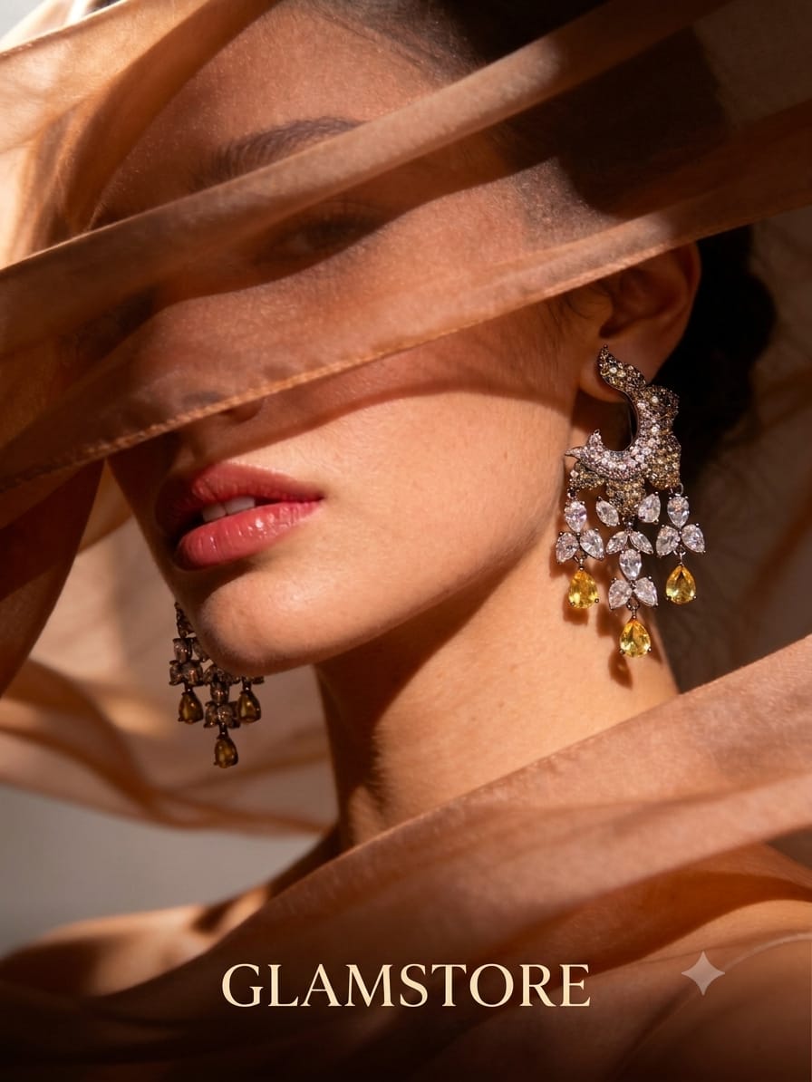 Black Metal Dangler Earrings