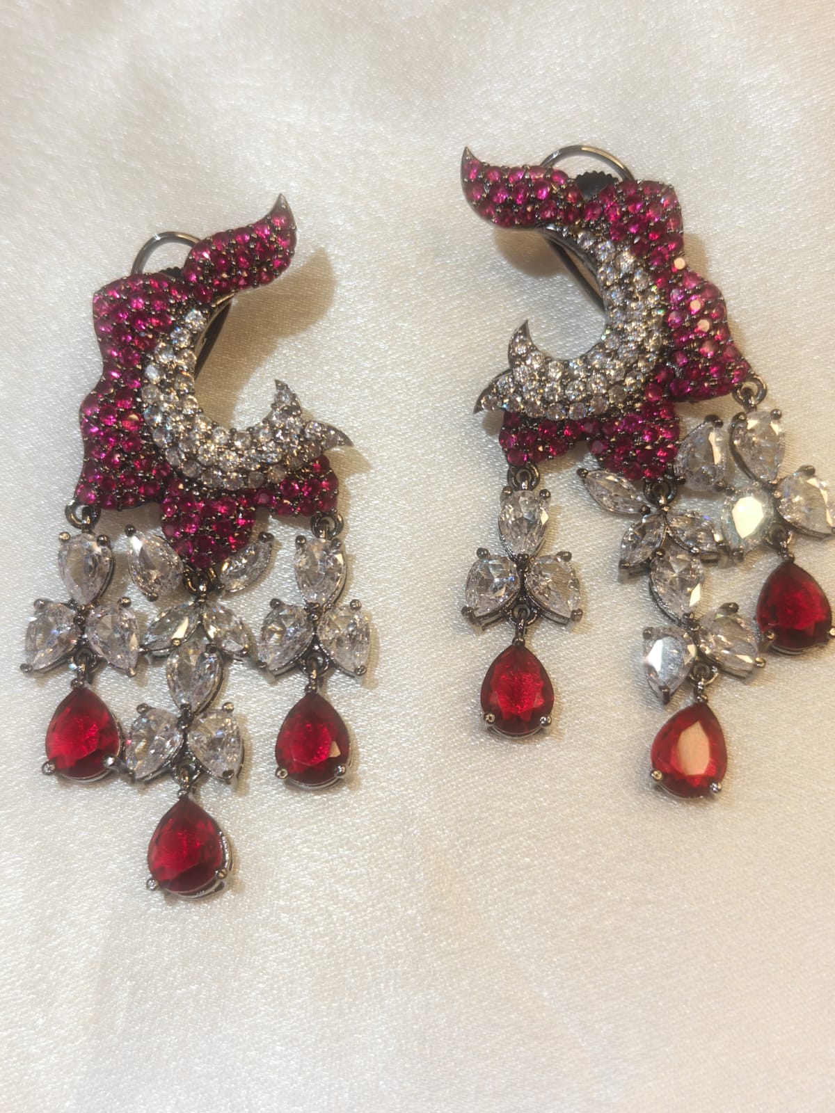 Black Metal Dangler Earrings