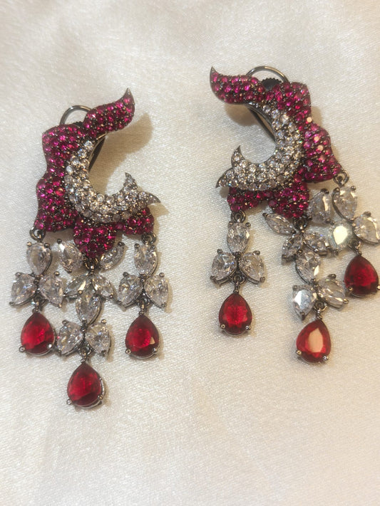 Black Metal Dangler Earrings