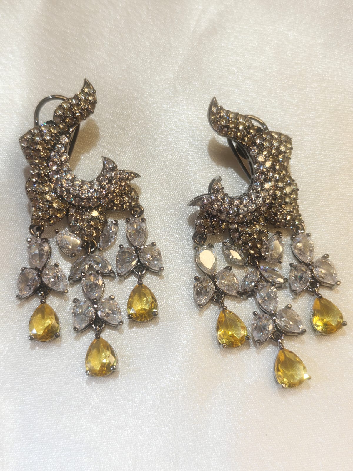 Black Metal Dangler Earrings