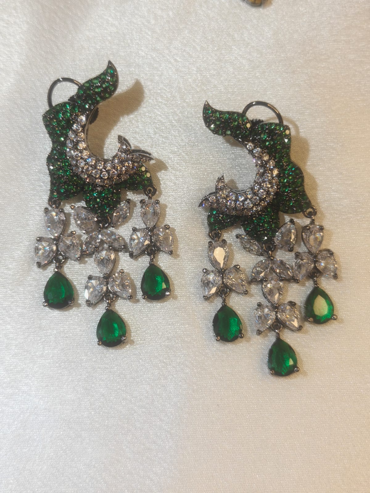 Black Metal Dangler Earrings
