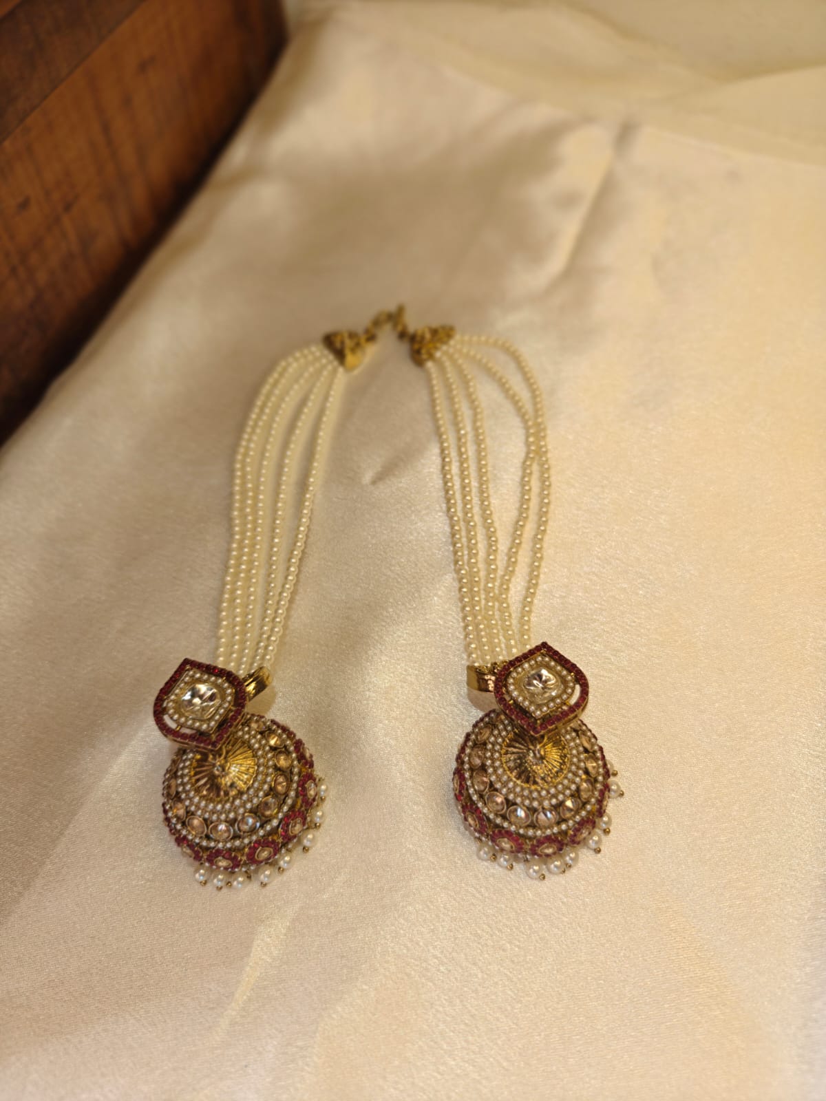 Pearl Kan chain with  Jhumka Earrings
