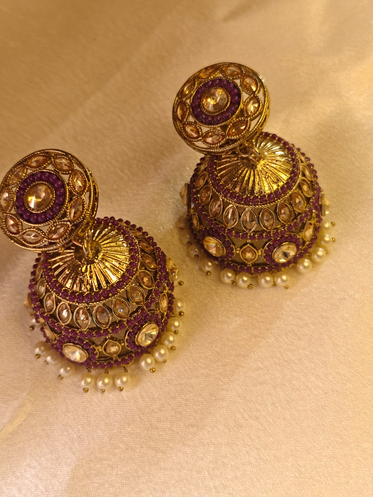 Pearl Kan chain with  Jhumka Earrings