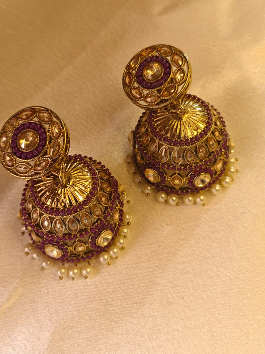 Pearl Kan chain with  Jhumka Earrings