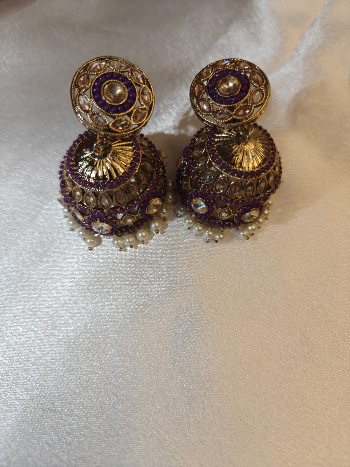 Pearl Kan chain with  Jhumka Earrings