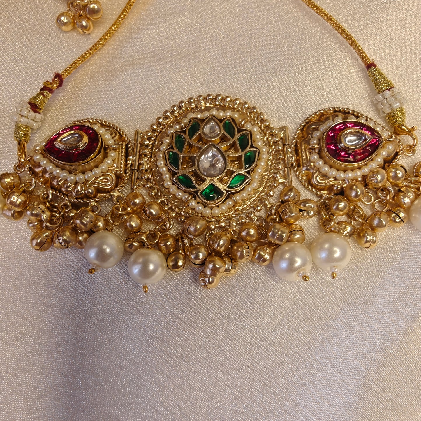 Green Lotus Choker Necklace set
