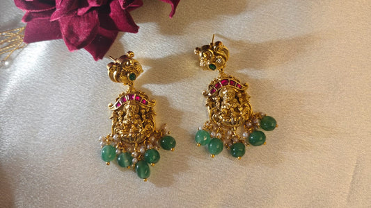 Ruby Square Cut Red Lakshmi Earrings