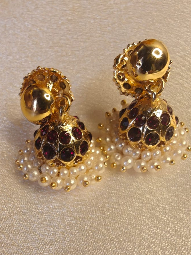 Traditional Ruby  Bharatnatyam Jhumka